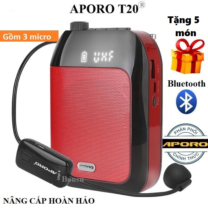 Loa trợ giảng không dây Aporo T20 UHF có bluetooth - phiên bản nâng cấp mới nhất