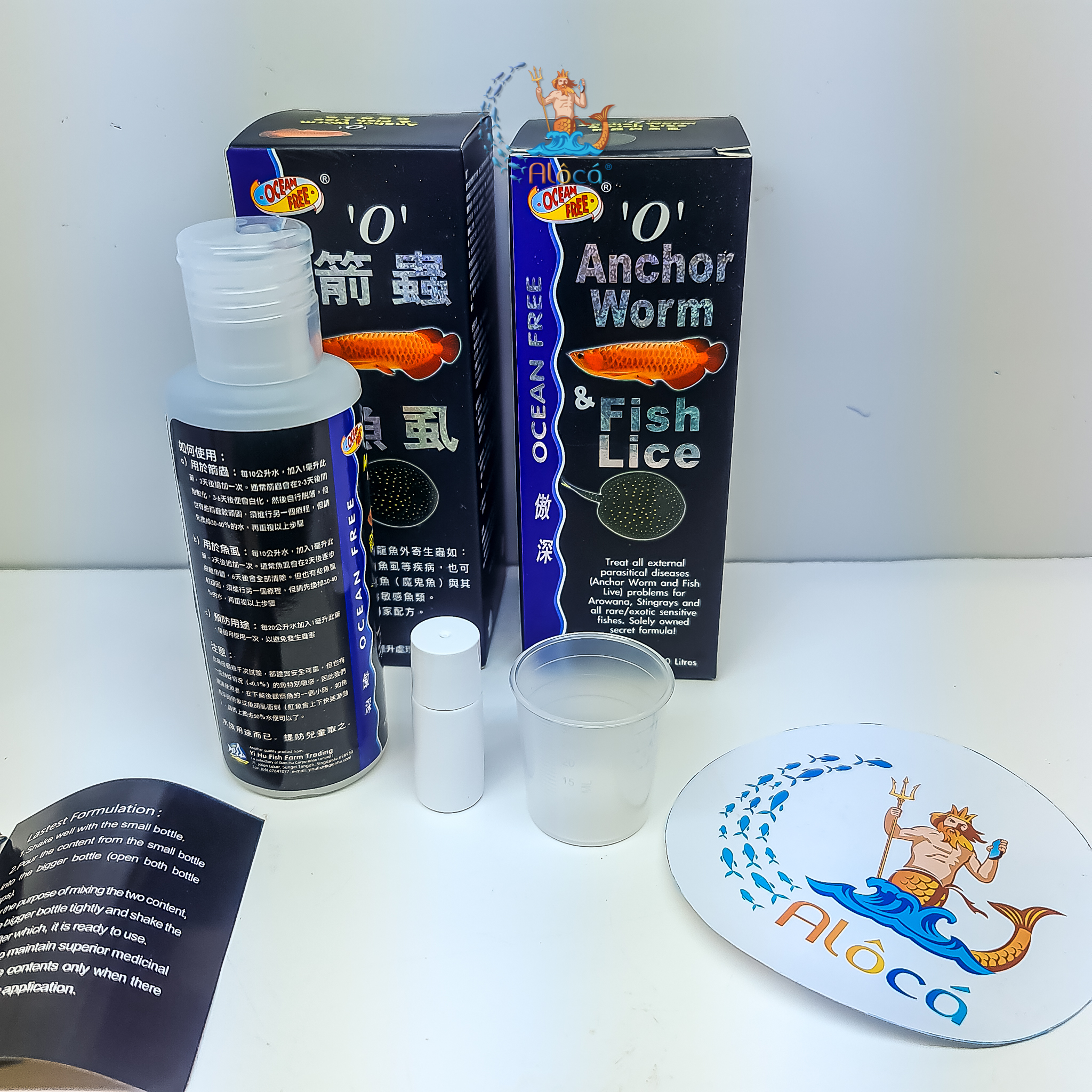 Chai số 0 Ocean Free diệt trùng mỏ neo cho cá Rồng, cá Sam.