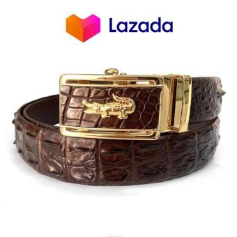 Thắt Lưng Da Cá Sấu Nam Dây Lưng Cá Sấu Liền Da Lưng Gù Đầu, Thắt Lưng Nam Da Cá Sấu Dây Nịt Bụng Cá Sấu Bản Liền Lưng - BH 24 Tháng