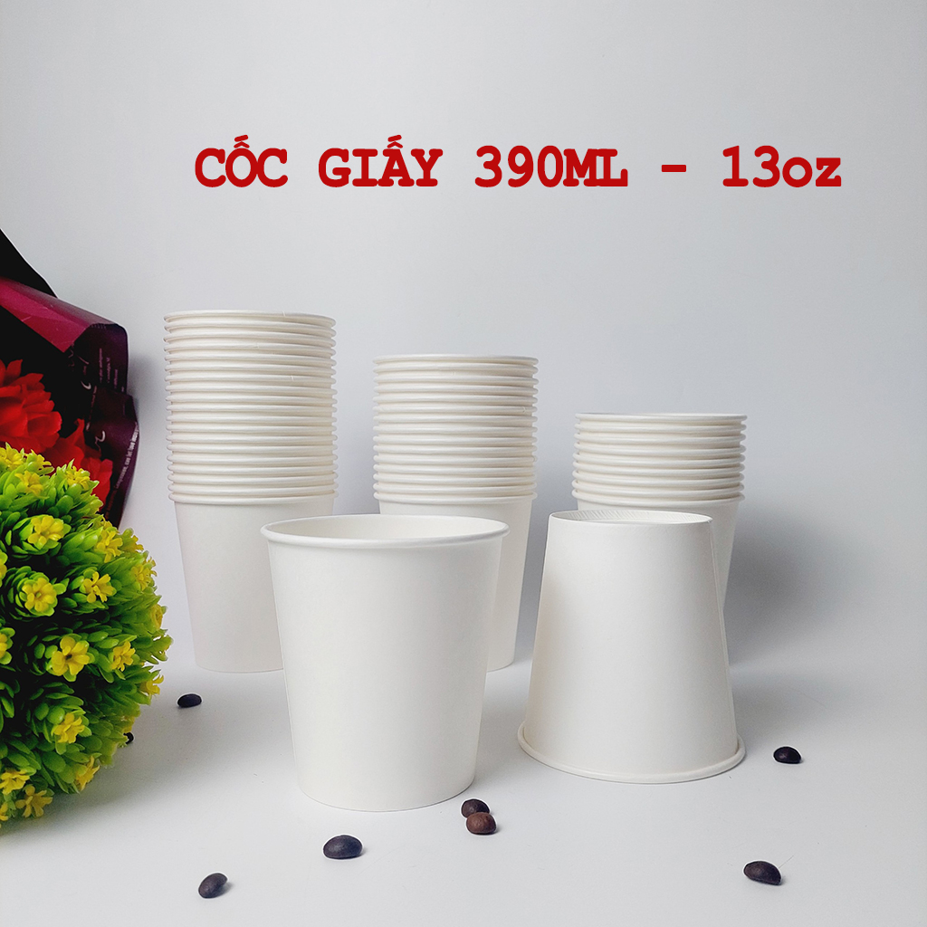 50 chiếc tô giấy 400ml kèm nắp đựng cháo, chè, kem