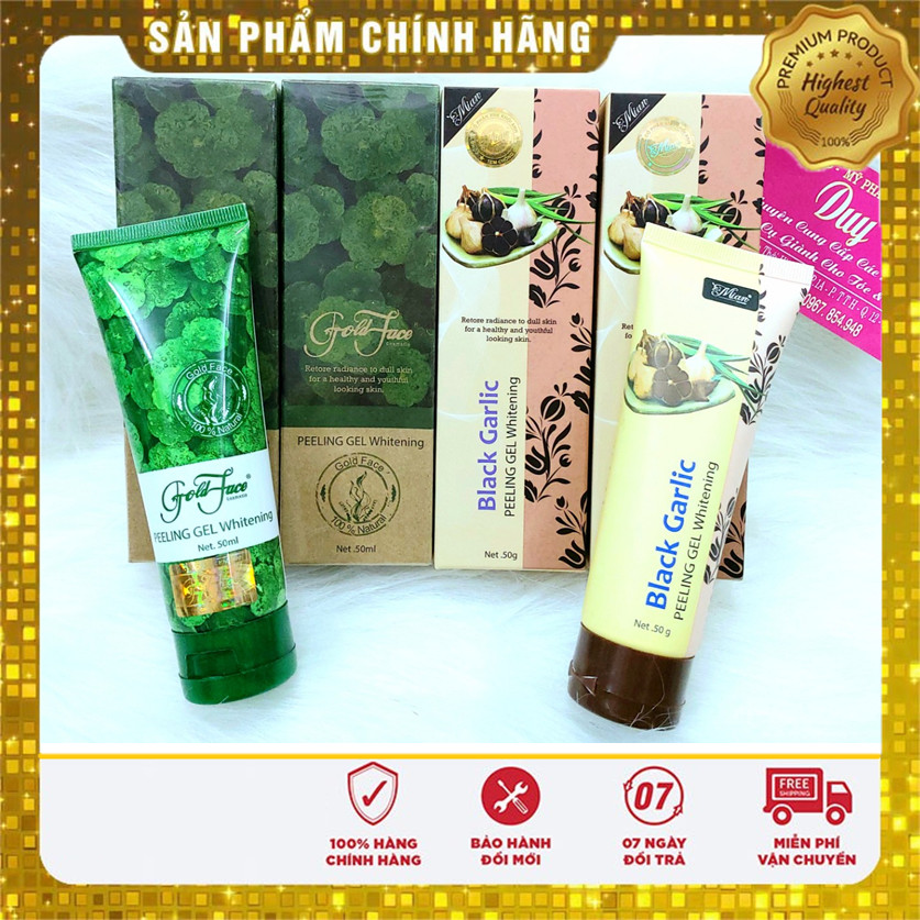 Tẩy da chết mặt mian & golface - gel làm sạch tế bào chết da mặt tỏi đen - rau má 90g - hàng chính hãng