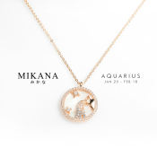 Mikana Zodiac Aquarius Mizugameza 18k Gold Plated Pendant Necklace accessories for women fashion korean free shipping sale japanese gift box