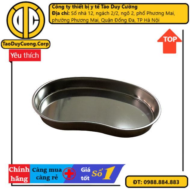 Khay inox hạt đậu dùng trong y tế, spa dài 20 cm