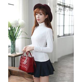 Áo giữ nhiệt cổ lọ tay dài  (Trắng)