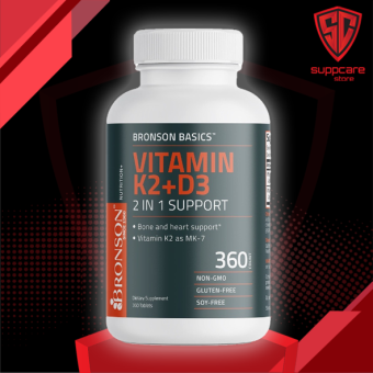 VITAMIN K2 D3 5,000 IU | Bronson Basics Vitamin K2 (MK7) + D3 2 in 1 Support 90 Mcg [360 viên]