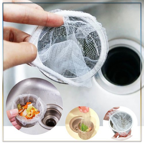 Combo 100 Túi Lưới Lọc Rác, Thức Ăn Thừa Bồn Rửa Chén