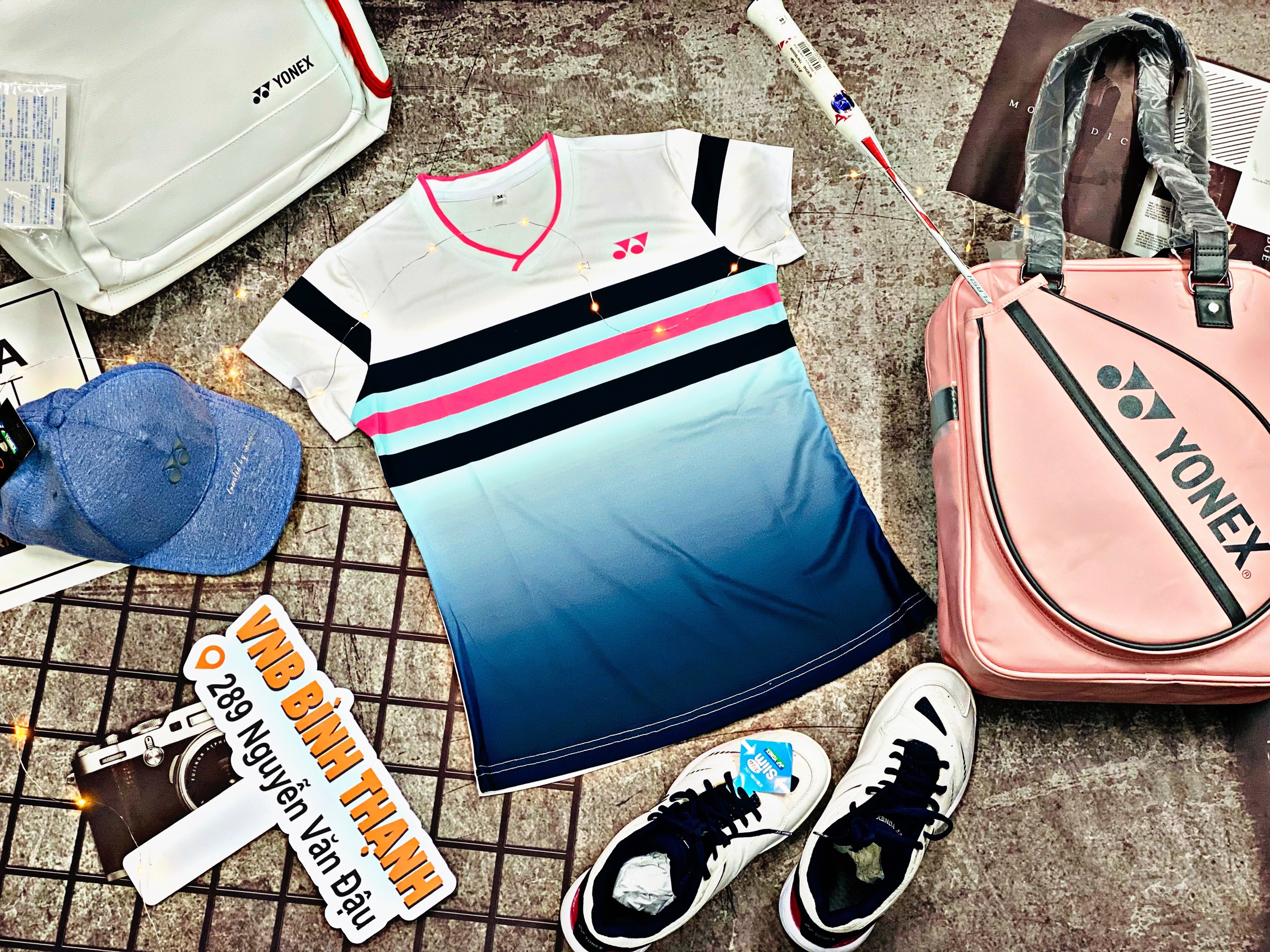 Áo cầu lông yonex ac59 nữ - trắng hồng