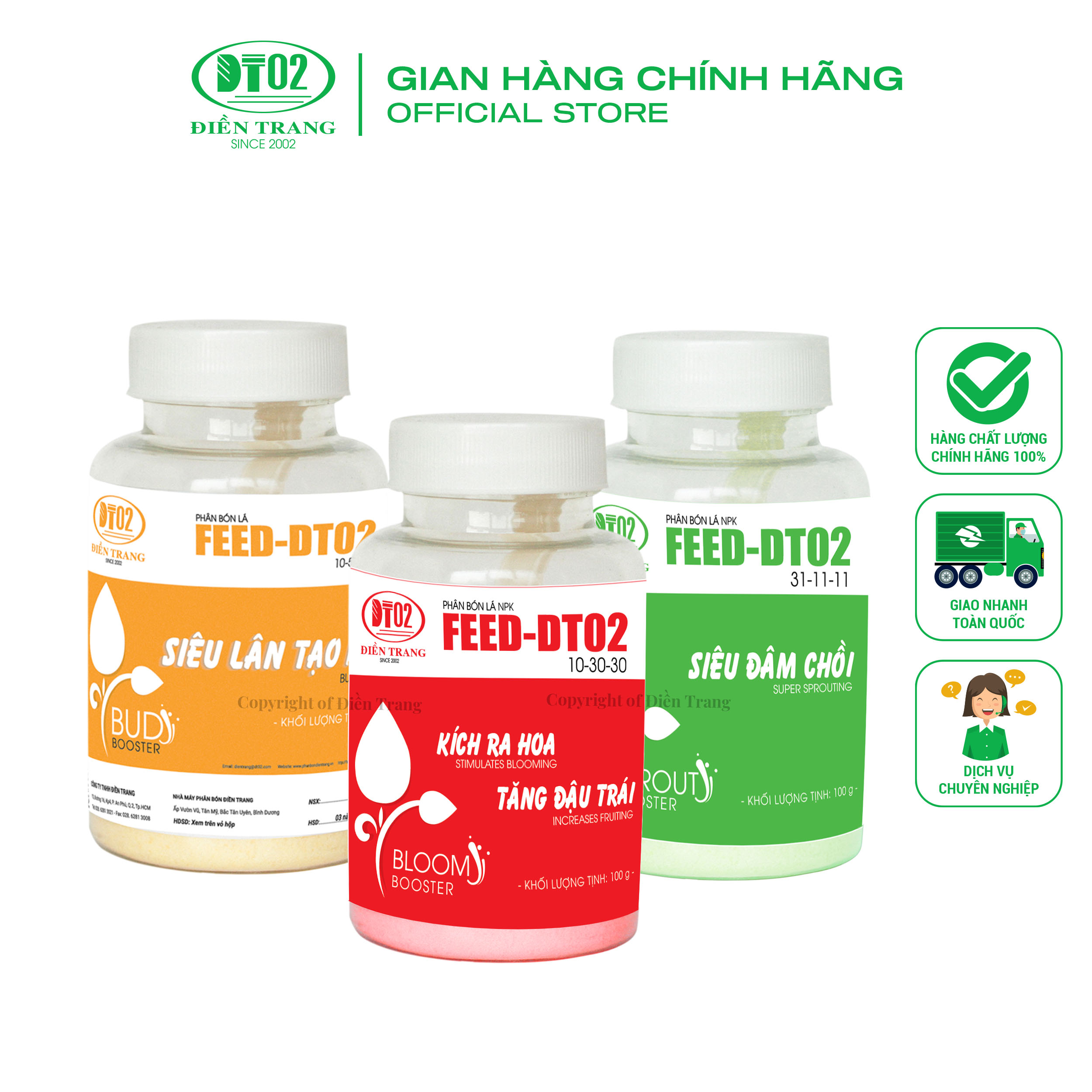 Bộ sản phẩm Đâm chồi, Tạo mầm, Kích ra hoa tặng đậu trái phòng ngừa bệnh sinh lý cho cây do thiếu Lân, kích thích ra hoa đồng loạt, phát hoa dài, màu sắc đẹp, lâu tàn.