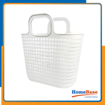 HomeBase PLIM Giỏ đựng đồ dơ đem đi giặt bằng nhựa Thái Lan BUBBLE W40.3xH42.5xD22.5 màu xám