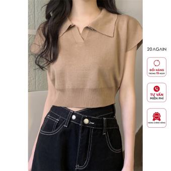 Áo len montoghi 20Again, thiết kế croptop cổ bẻ cá tính, độc đáo ALW2038
