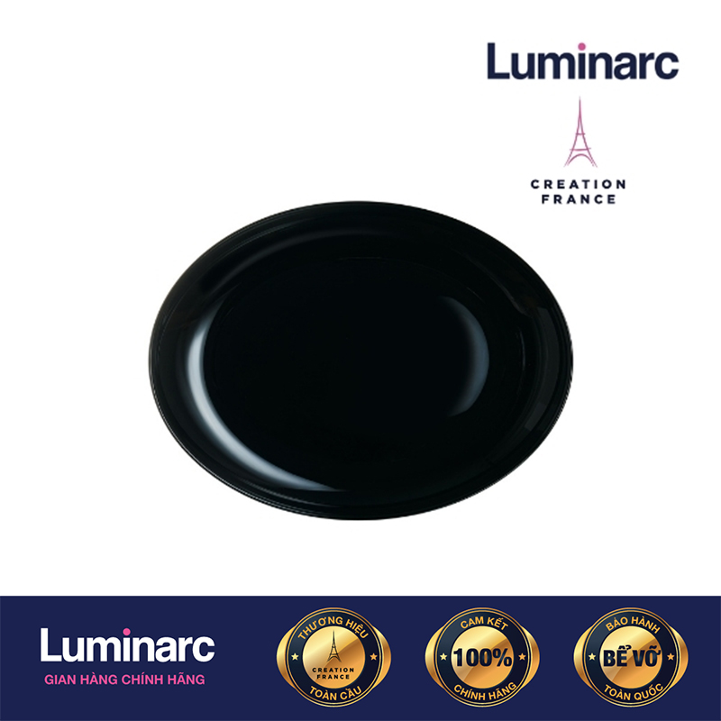Bộ 6 đĩa oval thuỷ tinh luminarc diwali đen 33cm- ludip0866