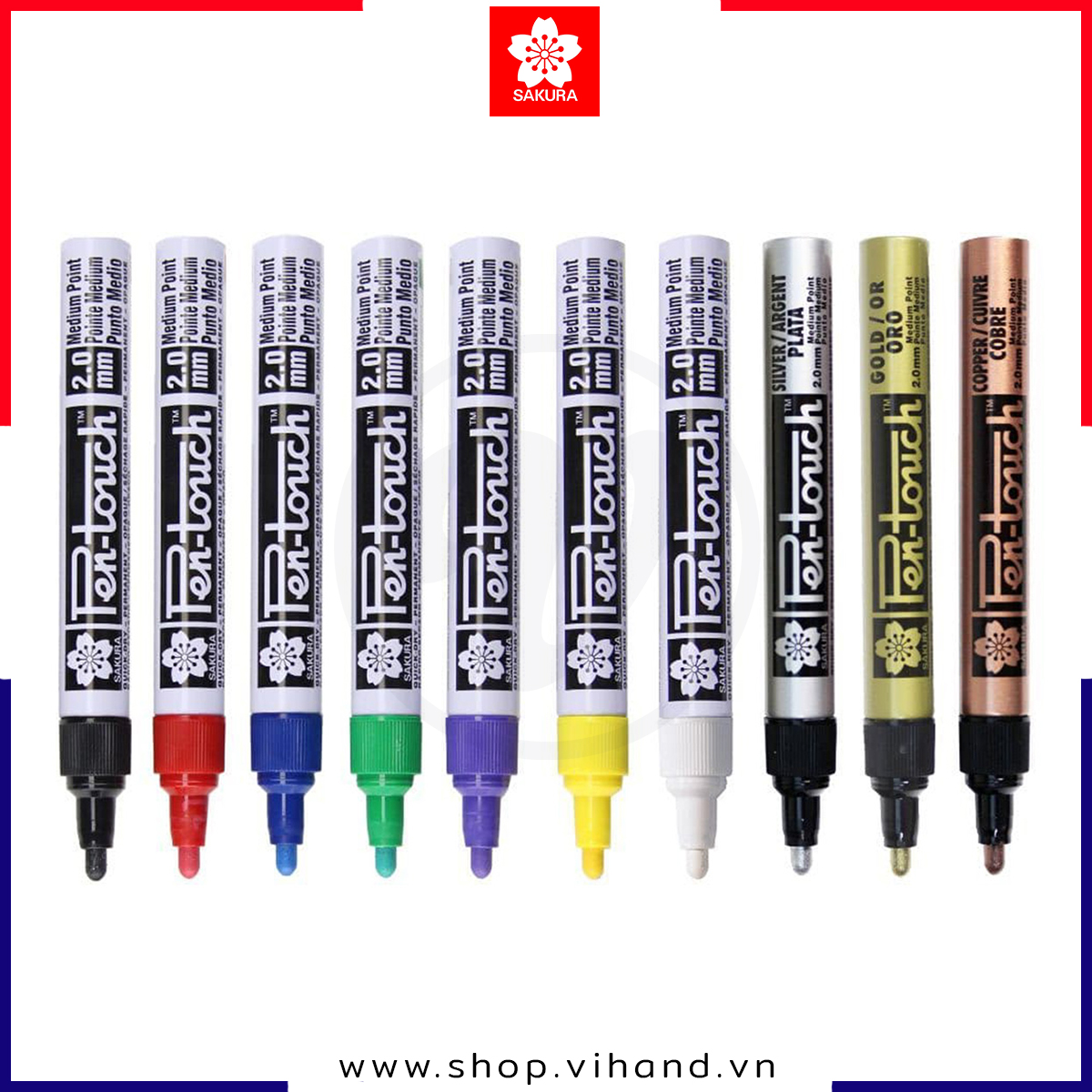 Bút sơn dầu vẽ lên mọi bề mặt Sakura Pentouch Medium Point - Ngòi 2.0mm