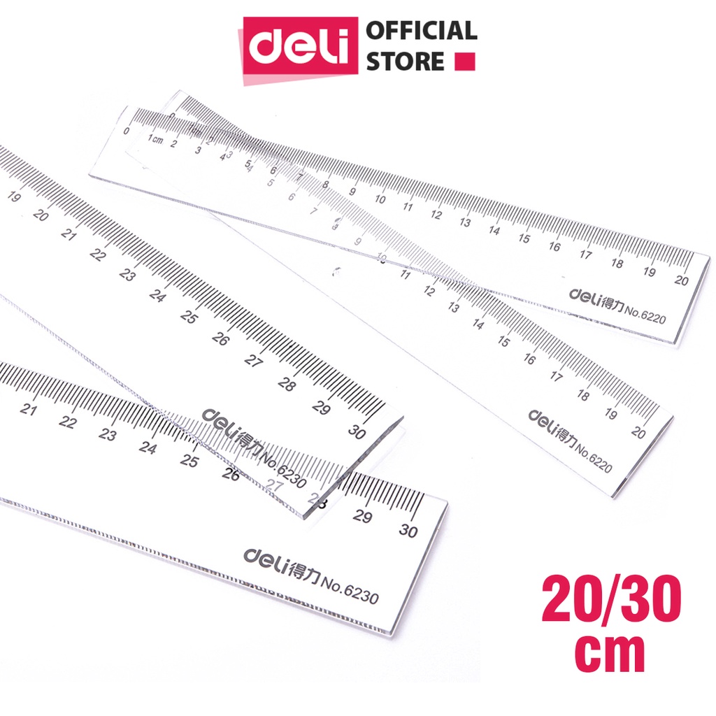 Thước kẻ deli trong suốt - 20/30cm - 1 chiếc - e6220/ e6230
