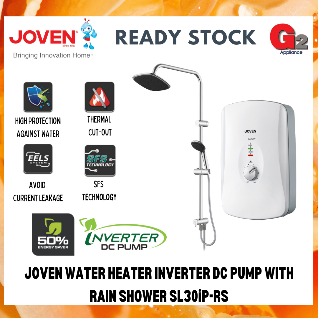 JOVEN INSTANT WATER HEATER INVERTER DC PUMP WITH RAIN SHOWER SL30iP-RS ...