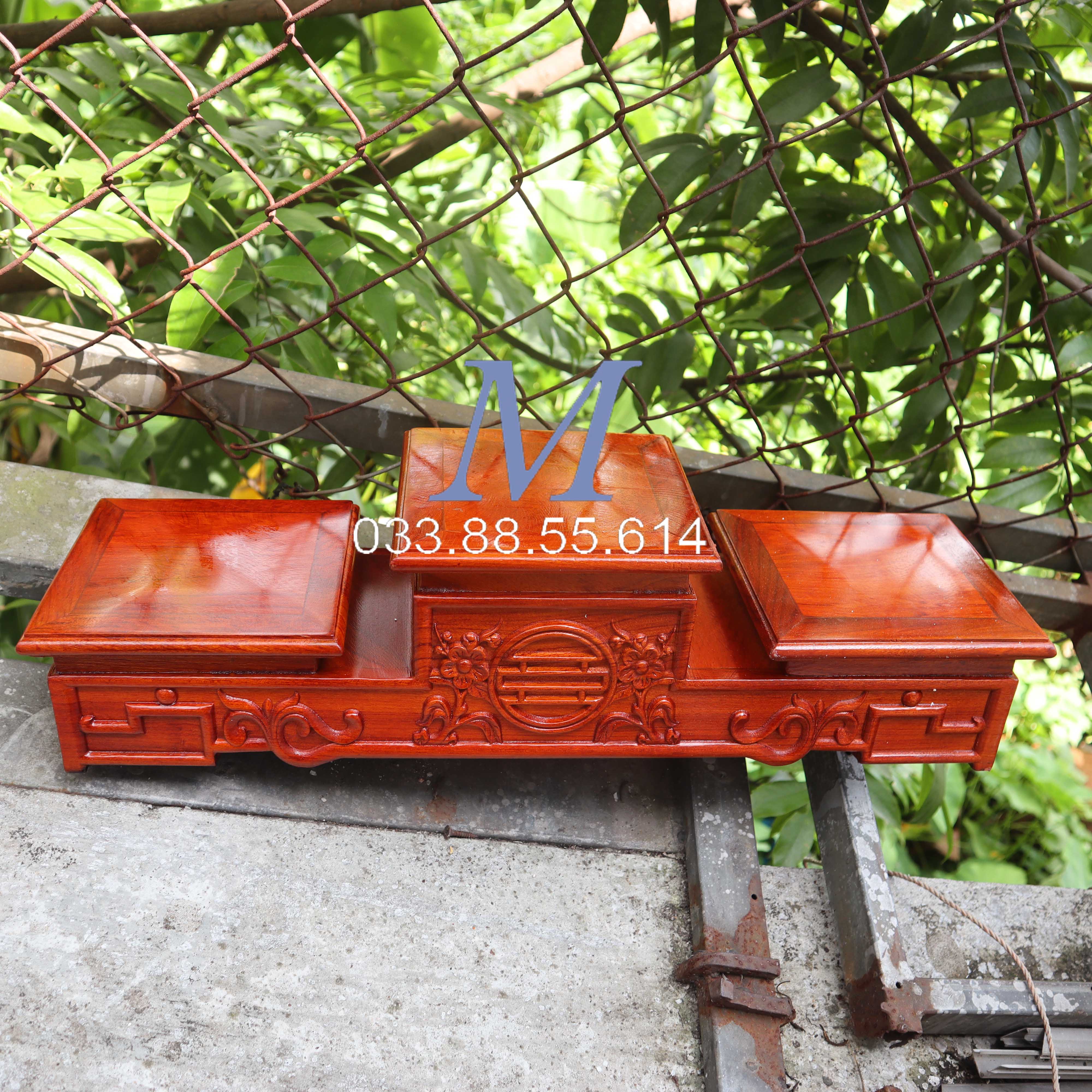 Tam sơn gỗ hương đế tam kê bát hương tam cấp thờ nhiều cỡ