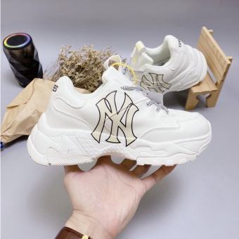 Giày MLB NY Vàng nam nữ 👟 Giày Thể Thao Tăng Chiều Cao MLB NY Hot Nhất [ FULL BOX +