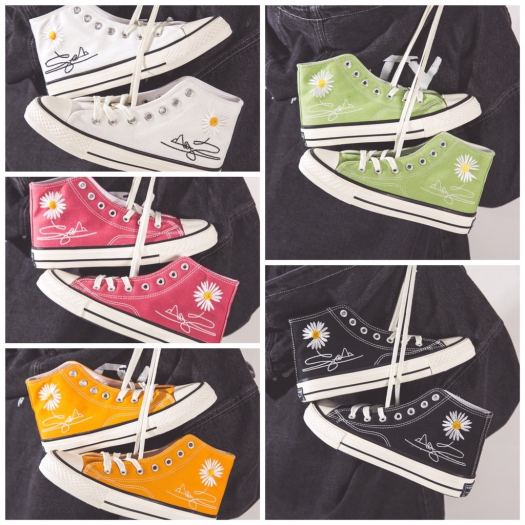 ✁◊  GIÀY HOA CÚC Giày CV Hoa Cúc Cổ Cao Full Box HOT TREND Màu đen Màu Tím Màu Xanh Màu Trắng Màu Vàng Màu Hồng