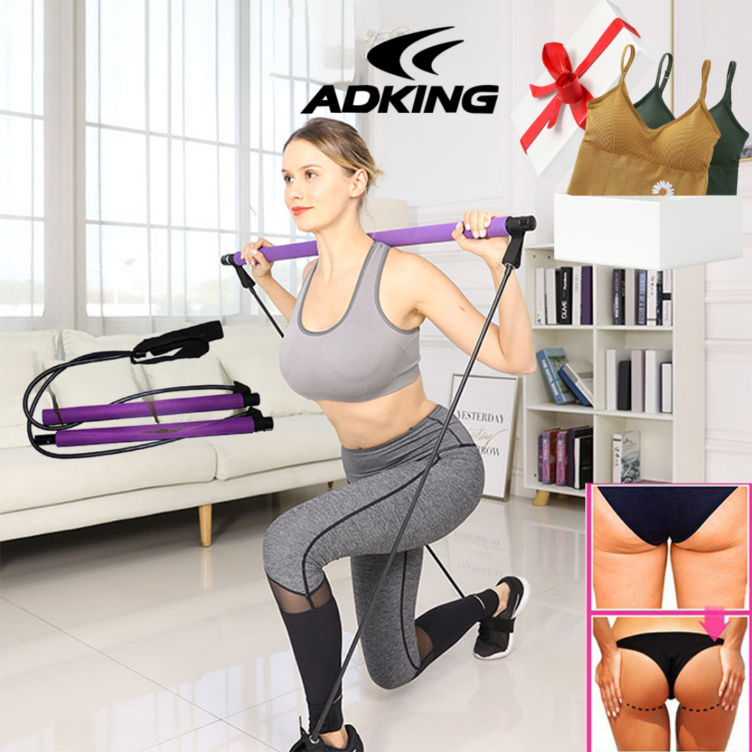 [Tặng áo bra]Thanh tập cơ Mông Đùi pilates có dây kháng lực dụng cụ tập toàn thân co giãn đàn hồi tốt - ADKING Shop