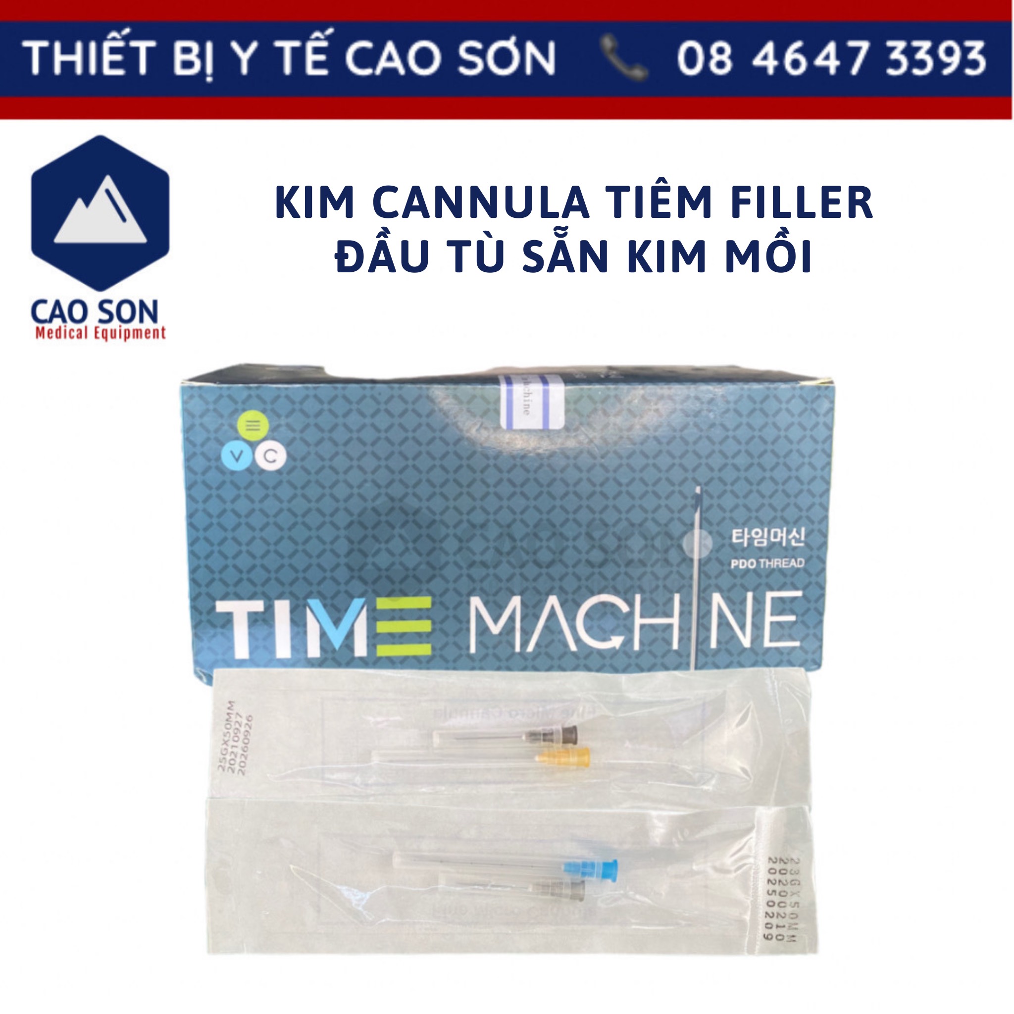 Kim Cannula tiêm filler đầu tù sẵn kim mồi 23G 25G