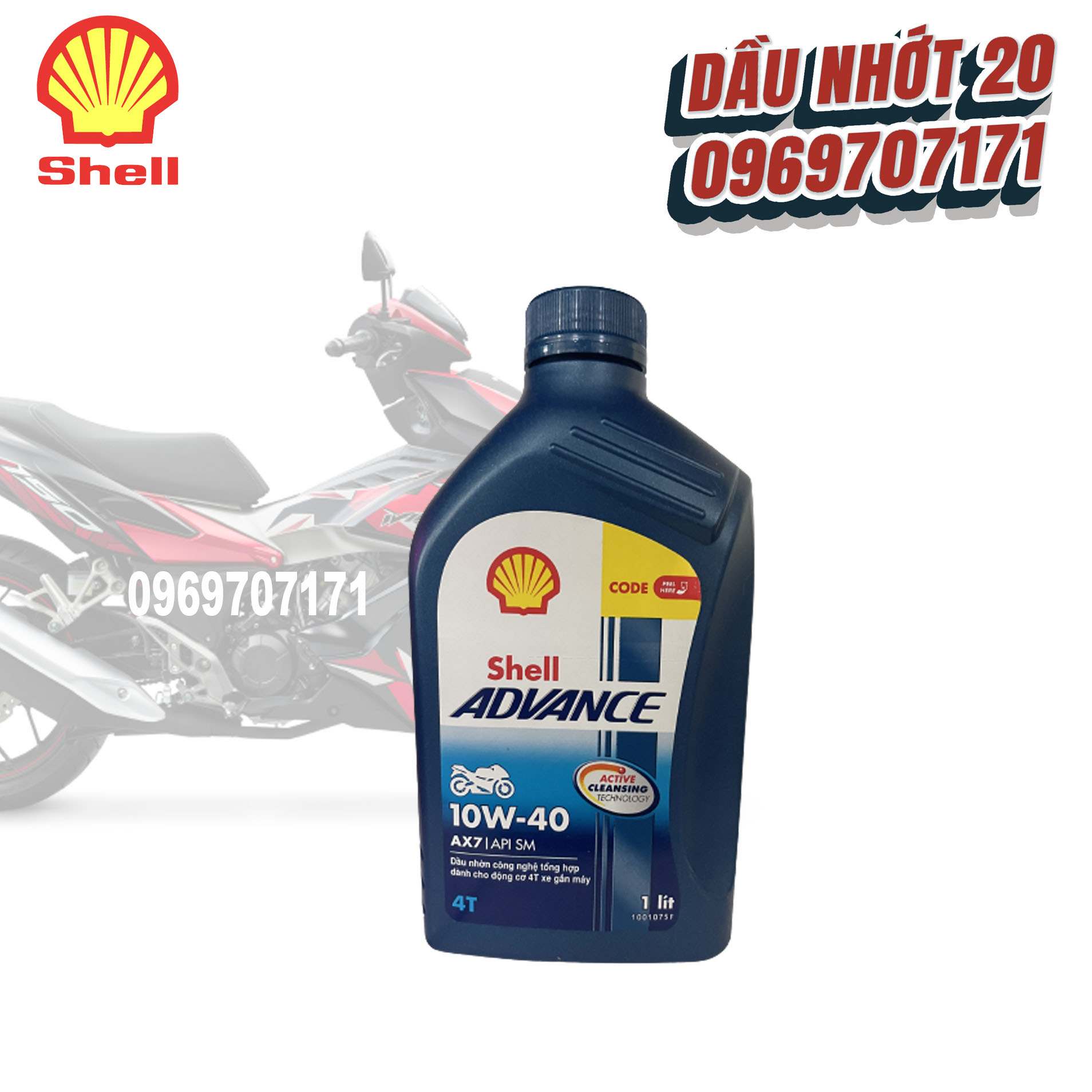 Nhớt shell advance ax7 10w40 synthetic based 1l