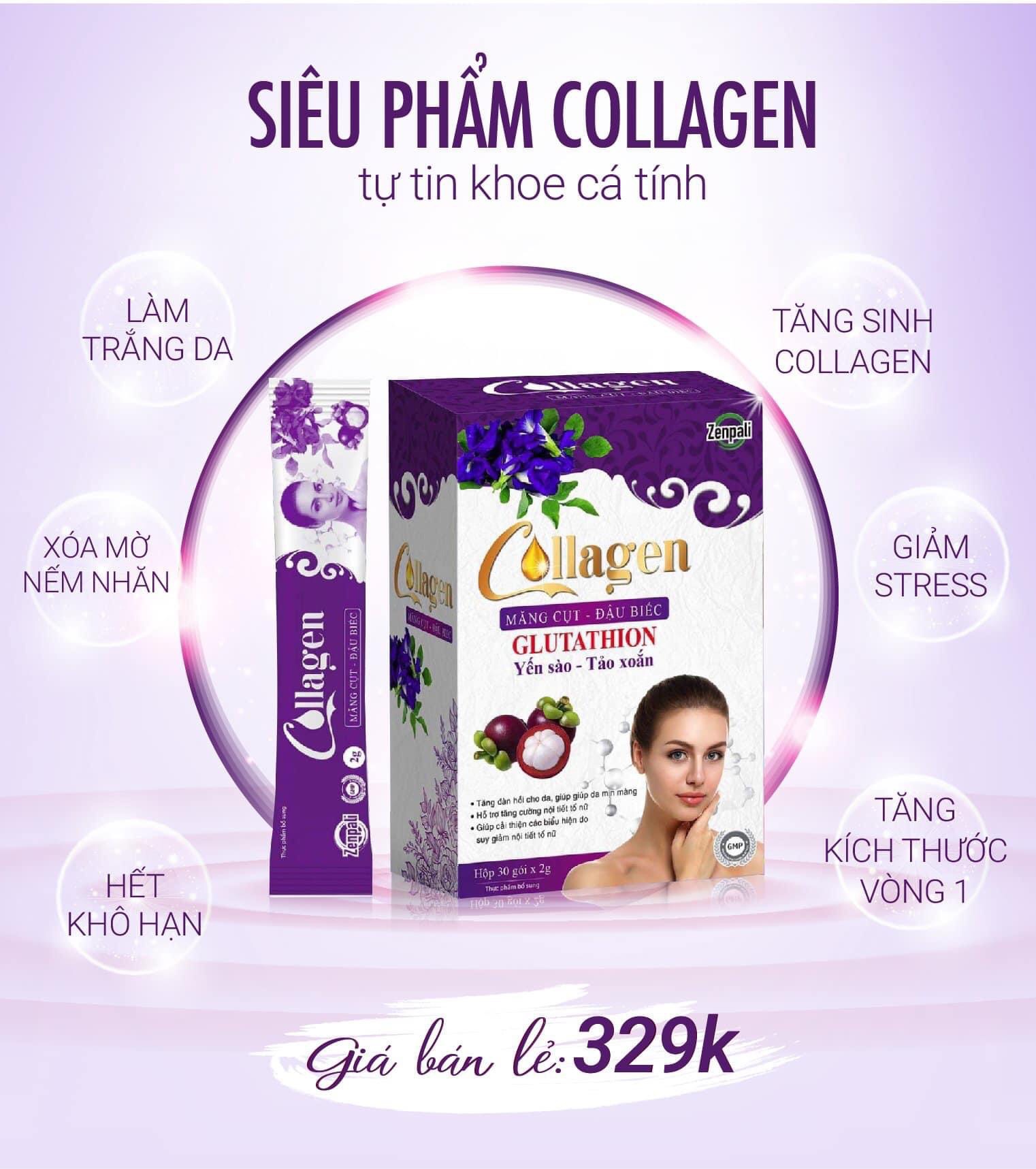 COLLAGEN MĂNG CỤT ĐẬU BIẾC ZENPALI - CỐM UỐNG ĐẸP DA ĐẸP DÁNG