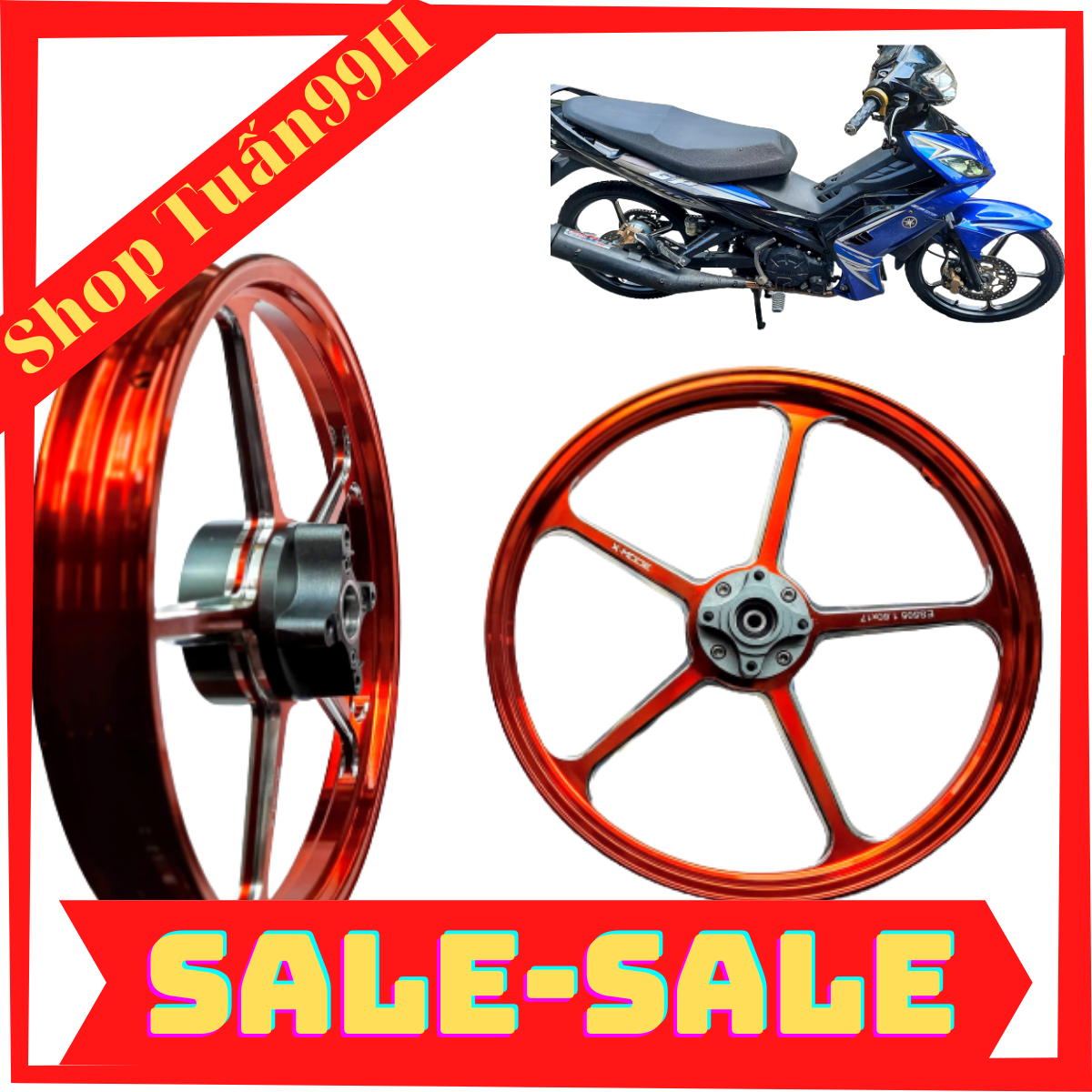 Mâm K9 Xmode CNC cùi dời dành cho Exiter 135 2 đĩa bản 1.6