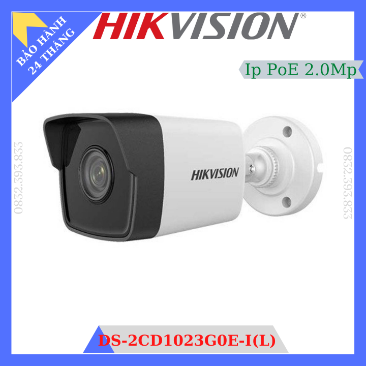 Camera ip thân 2.0mp hikvision ds-2cd1023g0e-i có poe, tầm xa hồng ngoại 30m