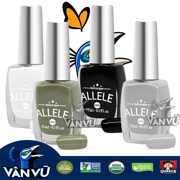 Các Gam Màu Khói, Ngói, Đen, Trắng, Sơn Móng Tay Allele 15ml Mẫu Mới, Màu Lên Đẹp, Quyến Rũ, An Toàn