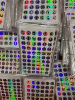 Số thứ tự dán sơn 1-240