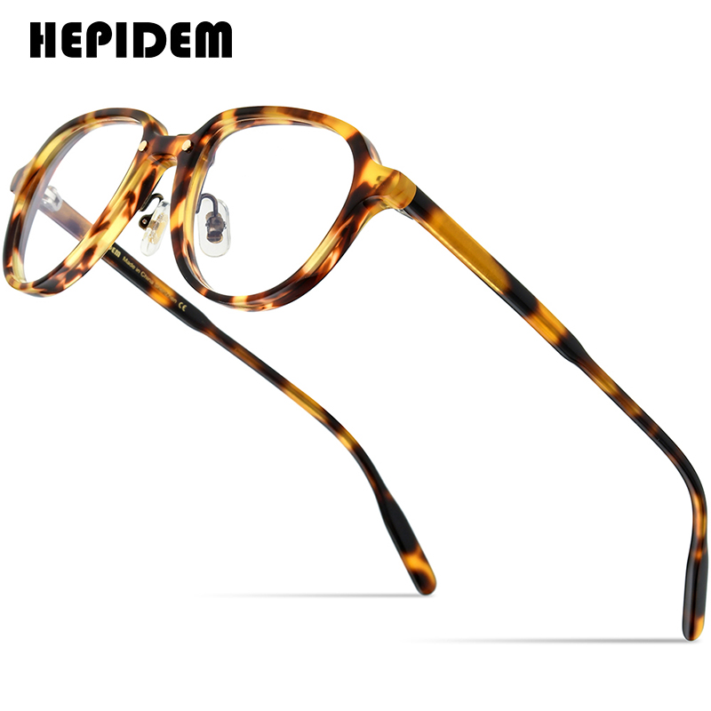 HEPIDEM Acetate Optical Glasses Frame Men Retro Vintage Pilot Eyeglasses