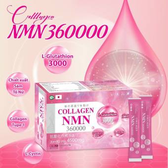 Bột trắng da toàn thân Bổ sung Collagen Glutathion NMN giúp bật tông da, làm đều màu, giảm nám tàn nhang, chống nắng, chống lão hóa - Hộp 30 gói