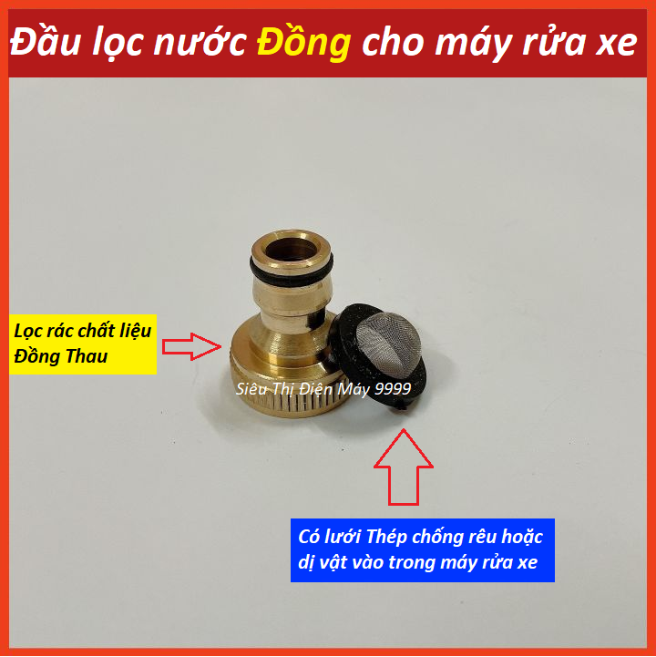 Đầu lọc nước đồng - Cút lọc nước đầu vào máy rửa xe áp lực cao | khớp nối nhanh đầu nước vào cho máy rửa xe | khớp nối đồng đầu nước vào cho máy rửa xe | khớp nối nhanh máy