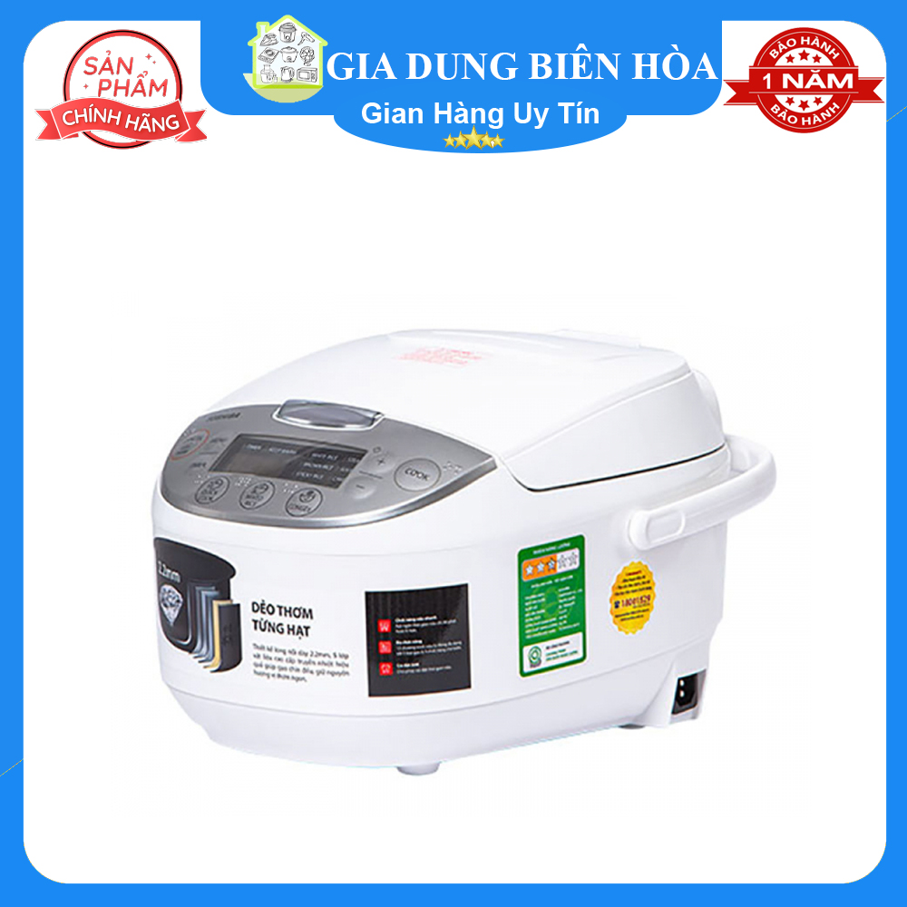 Nồi cơm điện tử Toshiba 1.8 lít RC-18DH2PV(W)-Số người ăn 4-6 người Công suất:760W Lòng nồi dày:2.2mm-Có xửng hấp