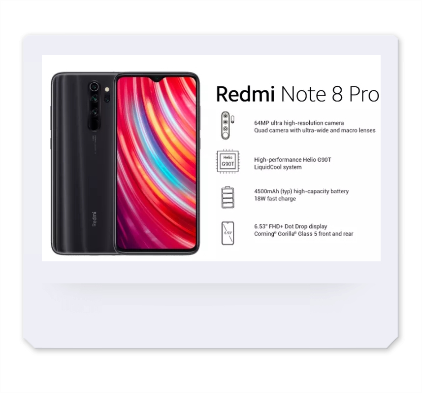 Redmi Note 8 Pro Ram 6GB Rom 128GB genuine เก็บเงินปลายทาง (cash on delivery)