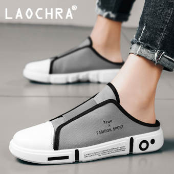 Giày Thường Ngày Thời Trang LAOCHRA Cho Nam, Giày Thể Thao Thoáng Khí Cho Nam Giày Lười Vải, Giày Lười Một Nửa Giày Nam
