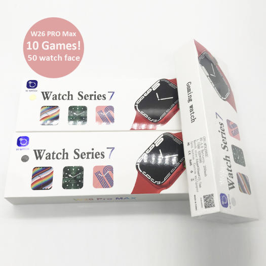 Đồng hồ thông minh W26+Pro Series7 điều khiển được bằng nút tròn hỗ trợ cài đặt hình nền  10 game full màn 44mm dùng cho cả thiết bị ios và androi