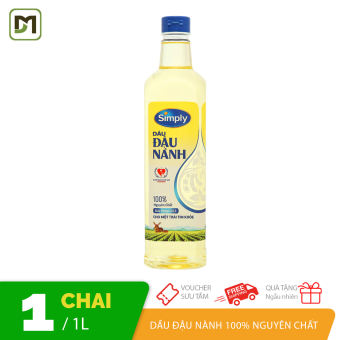 Dầu đậu nành nguyên chất Simply chai 1 lít giàu Omega