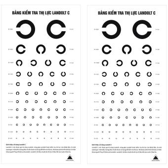 Combo 2 bảng kiểm tra thị lực Landolt C (vòng tròn hở)