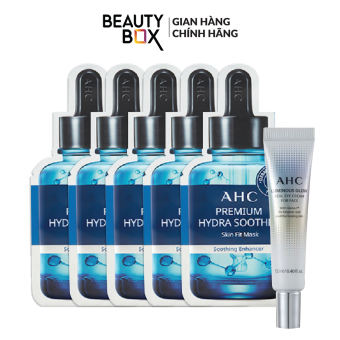 Combo 5 Mặt Nạ Giấy Dưỡng Ẩm Cao Cấp AHC 27ml+Kem Dưỡng Mắt AHC 12ml