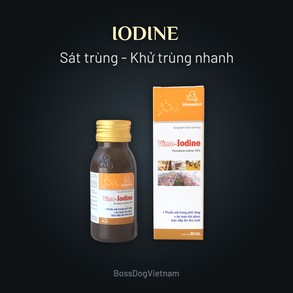 Dung dịch sát khuẩn cho chó mèo - sát trùng đỏ Iodine | BossDog