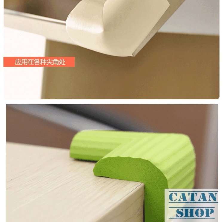 [HCM]Bộ combo 4 miếng xốp cao su vuông mềm CÓ VÂN SỌC bịt Góc Nhọn Bàn giường bảo vệ an toàn cho bé BG01