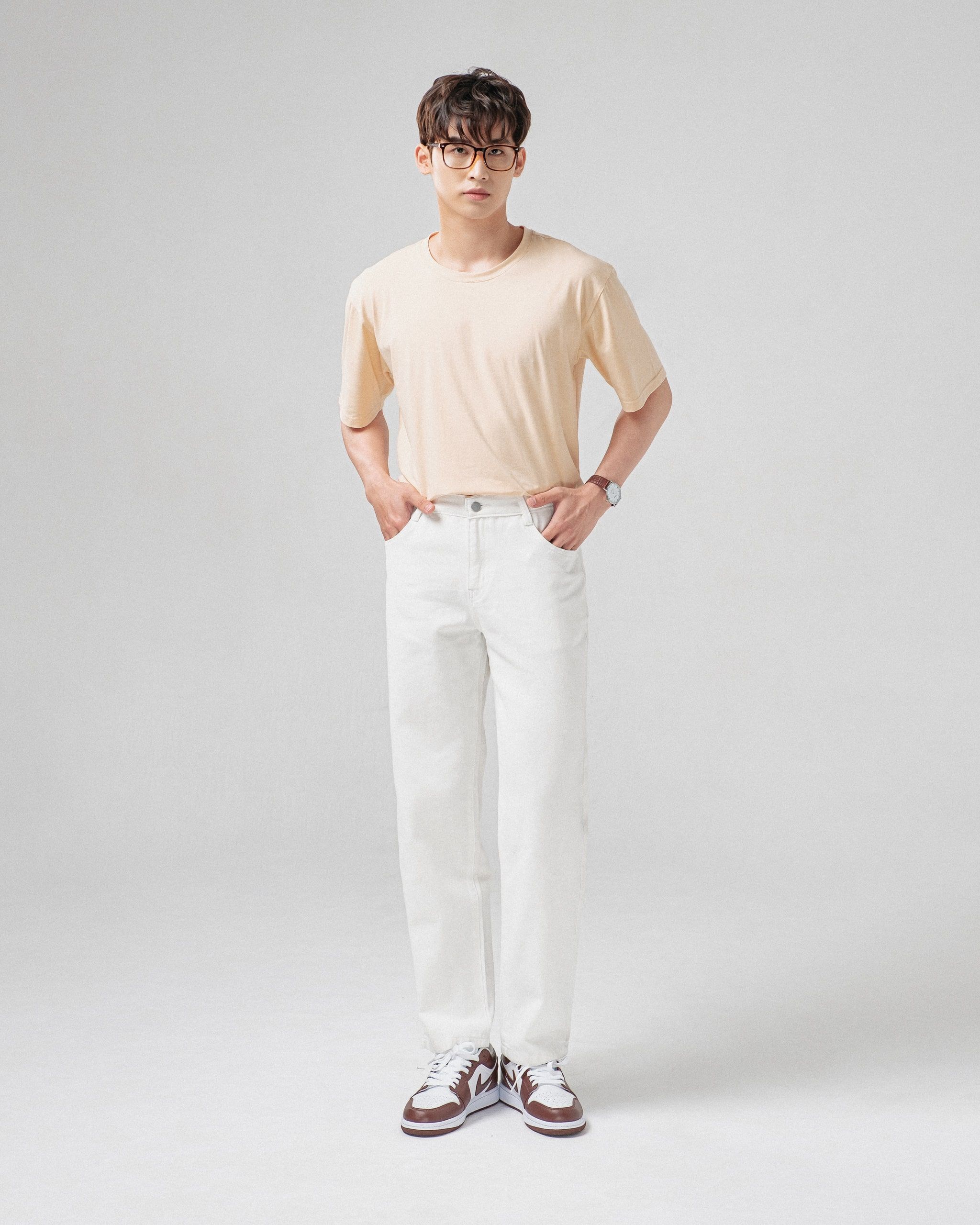 Quần jeans nam ssstutter form suông denim cropped denim pants