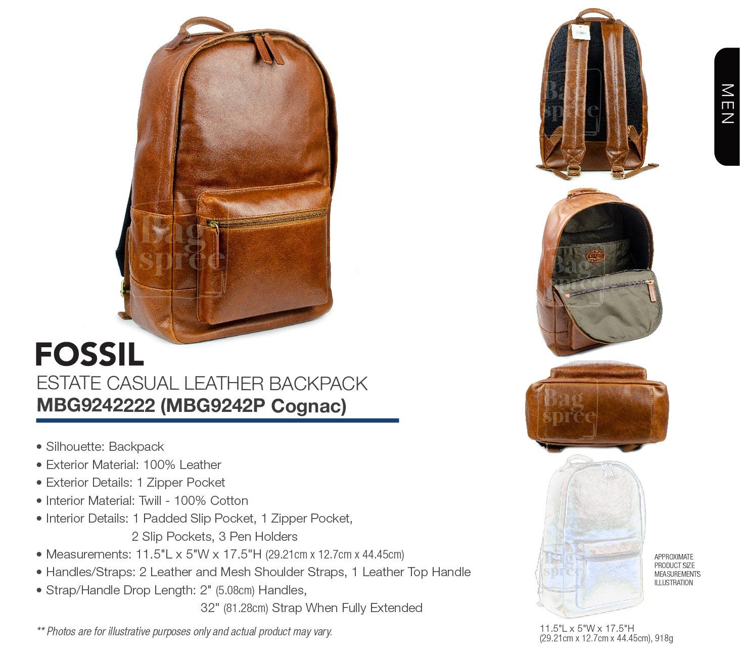 cognac leather backpack