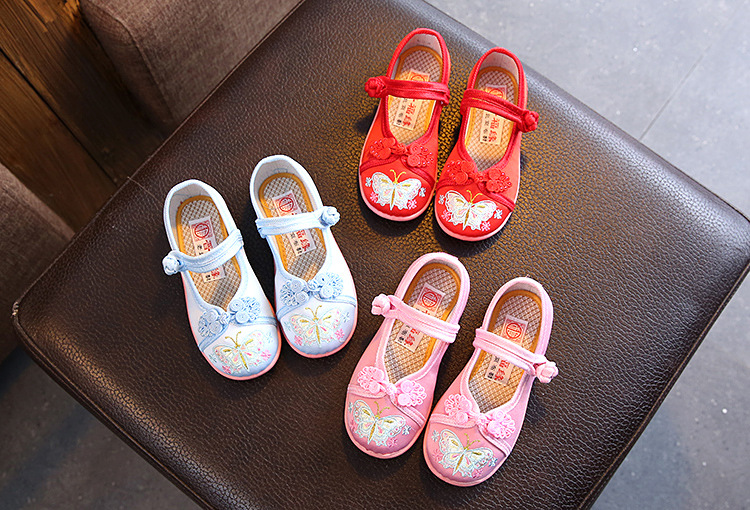 Giầy búp bê vải thêu hoa xinh xắn cho bé gái từ 2 đến 10 tuổi 2 Ngân shop