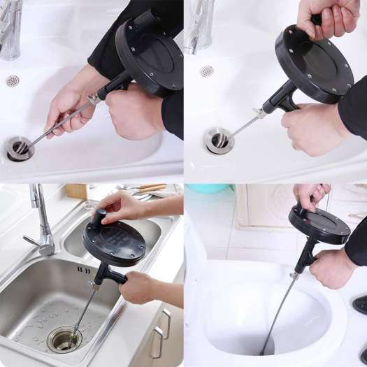 Cách xử lý khi tắc bồn cầu, Dụng cụ thông cống lò xo dài 5m, Đầu Lò xo Chống Gỉ, Chống oxi Hóa , Sản phẩm cao cấp Dụng cụ thông tắc cống ống thoát nước đa năng, Dụng cụ thông tắc cống, Cây thông bồn cầu