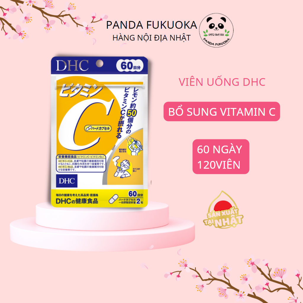 Viên Uống Dhc Vitamin C 60 Ngày 120 Viên - Dưỡng Sáng Đẹp Da - Vitamin C 1000mg Tăng Đề Kháng Tăng Miễn Dịch - Chống Lão Hóa Da - Thải Độc Tăng Cường Lưu Thông Máu Bổ Mắt - Hàng Nội Địa Nhật Panda Fukuoka