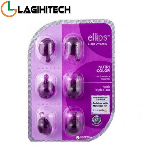02 Serum Dưỡng Tóc Ellips Vitamin Cho Tóc Nhuộm Nutri Color 6 Viên