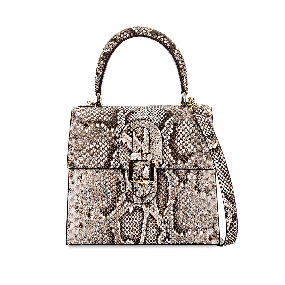 [S'UVIMOL] Madison (Regular) - Graphic Natural PYTHON กระเป๋าถือหนังงูสีขาวดำลายงู ราคา 44,000 บาท*ส่งฟรี