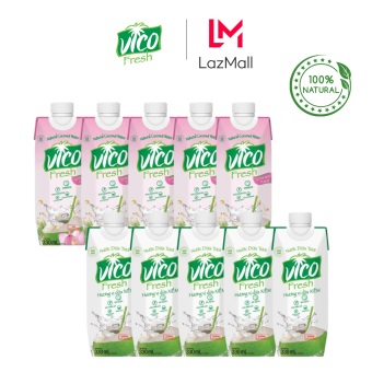 COMBO 10 HỘP NƯỚC DỪA VICO FRESH 330ML (5 SEN, 5 XIÊM)