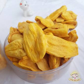 Mít sấy khô xuất khẩu,mít thái A giòn ngon ngọt loại 1 nguyên cánh 500g - Đồ ăn vặt ăn tết ngon